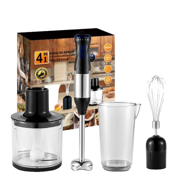 Immersion Blender, 1000W Effekt, Rustfrit Stål Design,4 i 1