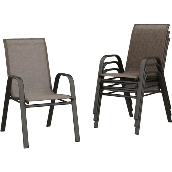 Trädgårdsstolar, Stapelbar Design, UV-beständig,4st Brun