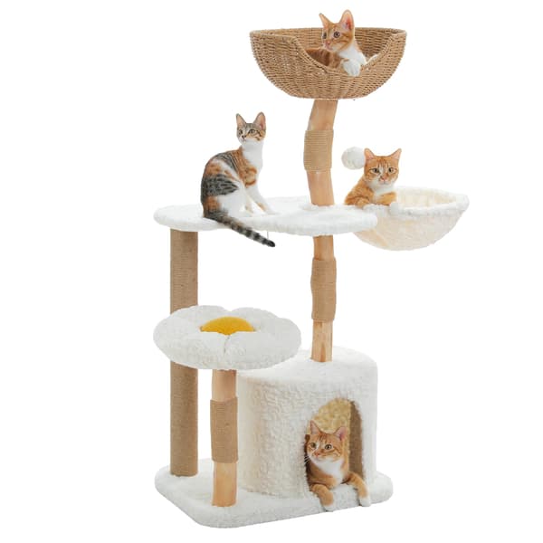 Kattträd, Massivt Trä, Modern Design,AMT0330WE, L