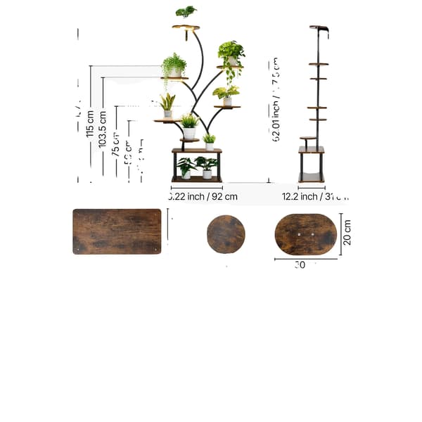 Planteholder, Justerbar Lysstyrke, Timerfunktion,62tommer