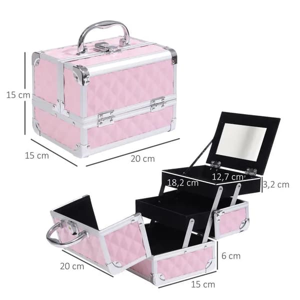 Makeup Opbevaringskasse, Låselig, Multi-Niveau Design,T1003-01-08283