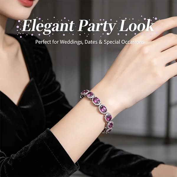 Armband, 925 Silver, Moissanitstenar,LILA