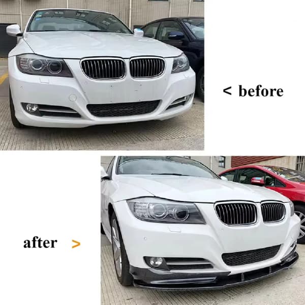 Front Bumper Splitter, Aerodynamisk Design, Nem Installation,Glans Sort