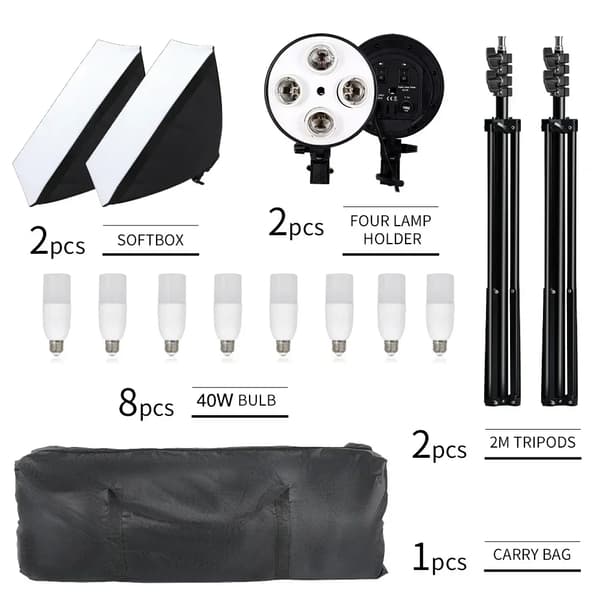 Softbox Kit, Justerbart Lys, Nem Samling,SH-RGX-02-62