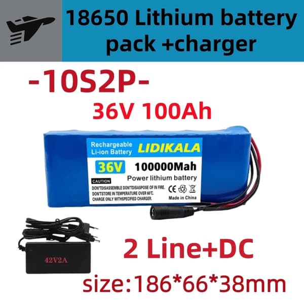 Litiumjonbatteripack, 100Ah kapacitet, intelligent BMS,2 Linje-DC-Laddare