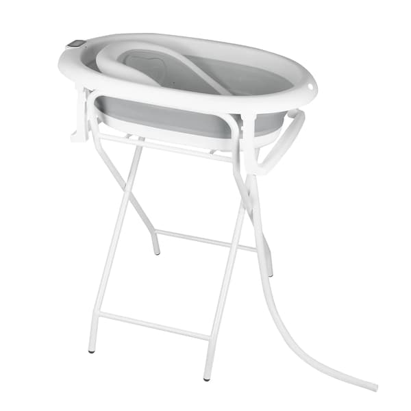 Babybadekar, Foldbart Design, Indbygget Termometer,GRÅ