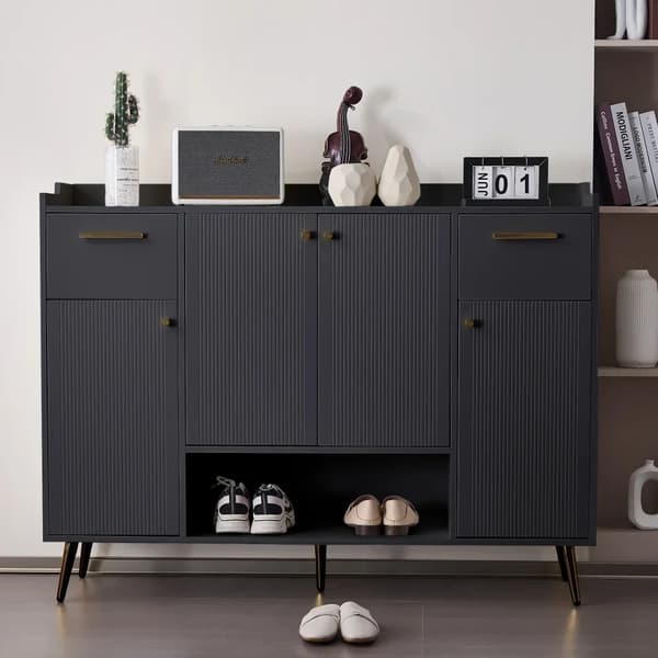 Sko skåp, Rymlig förvaring, Modern design,svart