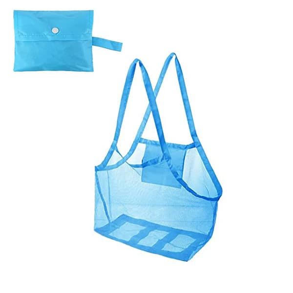 Strandtaske, Mesh Design, Miljøvenlig Opbevaring,Blå