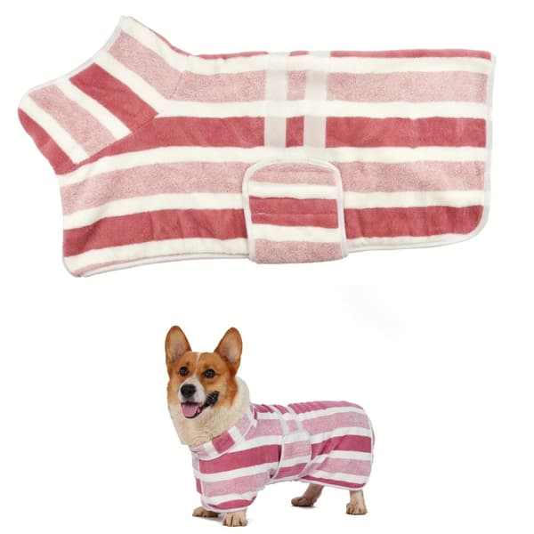 Hundebadehætte, Blødt Materiale, Justerbar Mavebånd,M-a, Pink