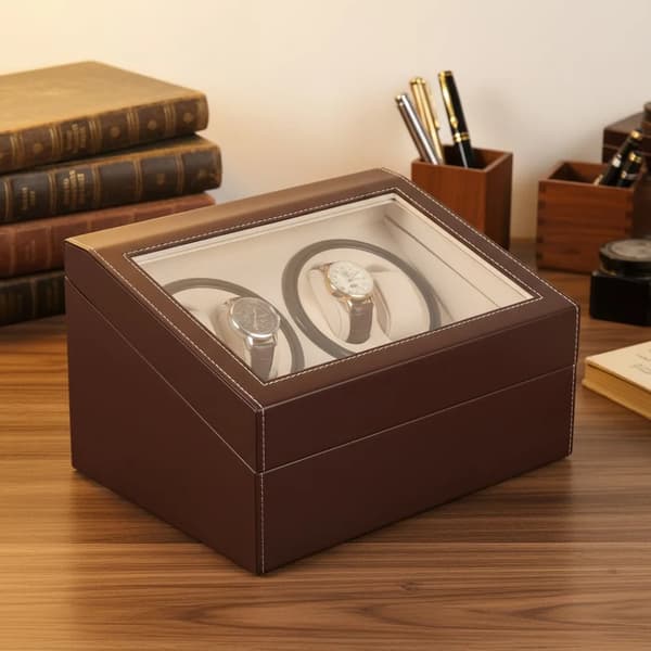 Urkasse, 4 Automatiske Pladser, Elegant Design,Brun