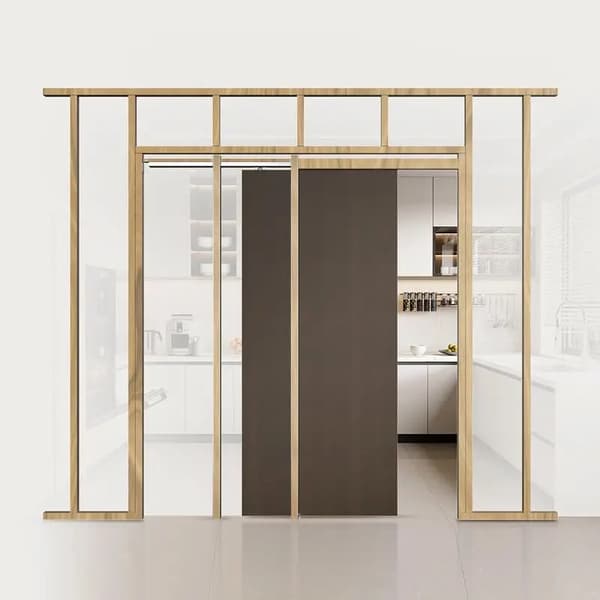 Skydedørsystem, To-vejs Blød Lukke Mekanisme, Lomme Dør Design,Sølv