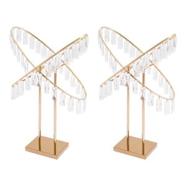 Bröllopsblomsterställ, X-formad design, hållbar järn och akryl,Guld