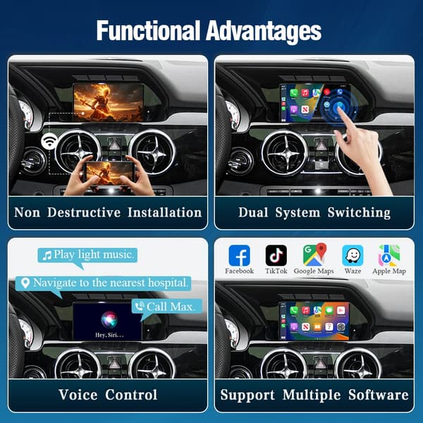 Trådlös CarPlay-dekoder, Android Auto-integration, högkvalitativt ljudstöd,FÖR NTG4.0 Benz