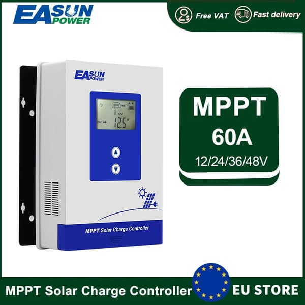 Solcellsregulator, MPPT-teknik, Säkerhetsfunktioner,Mppt-b, 60A