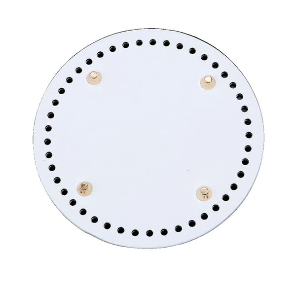 Väska Bas, Rund Oval Design, Hållbart PU Läder Material,Vit 15cm