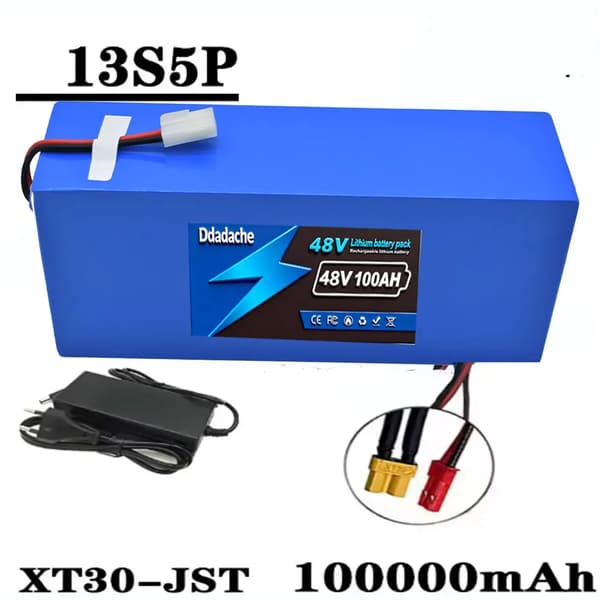 Lithiumbatteri, 100Ah kapacitet, intelligent BMS,XT30- JST oplader X1
