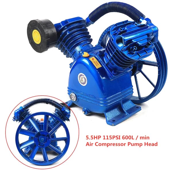 Luftkompressor Pump, 2-Cylindrar, 8 Bar Tryck,Blå