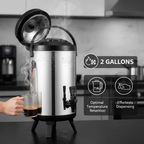 Drikkevaredispenser, Isoleret Design, Fødevarekvalitet Rustfrit Stål,hær grøn