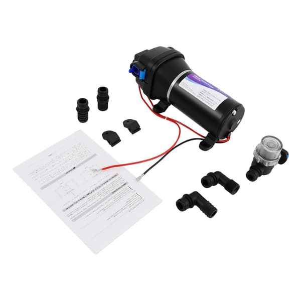 Membranpumpe, 40psi, Automatisk Genstart,EU, sort, 12V