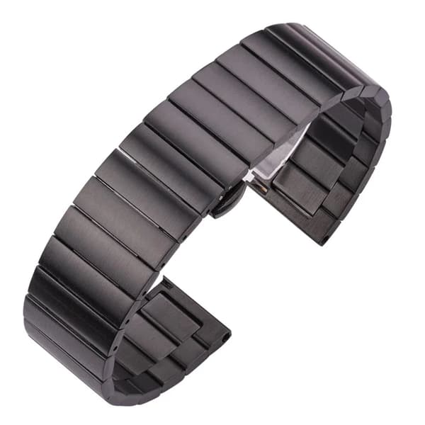 Urrem, Holdbart Rustfrit Stål, Hurtigfrigørelsesfunktion,sort-c, 22mm-a