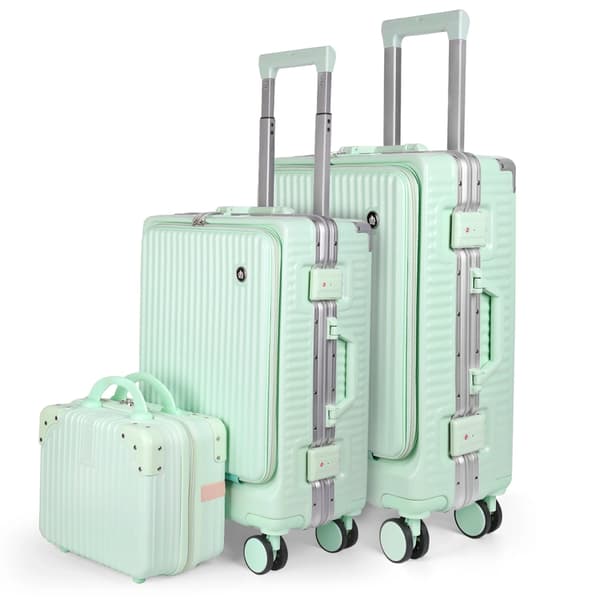 Bagageset, Hållbara Material, USB-laddningsport,Grön