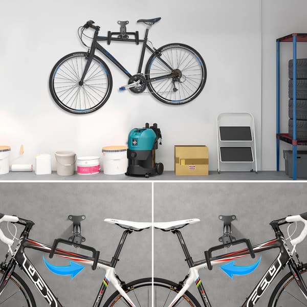 Cykelstativ, 60 kg kapacitet, sammenklappeligt design,sort