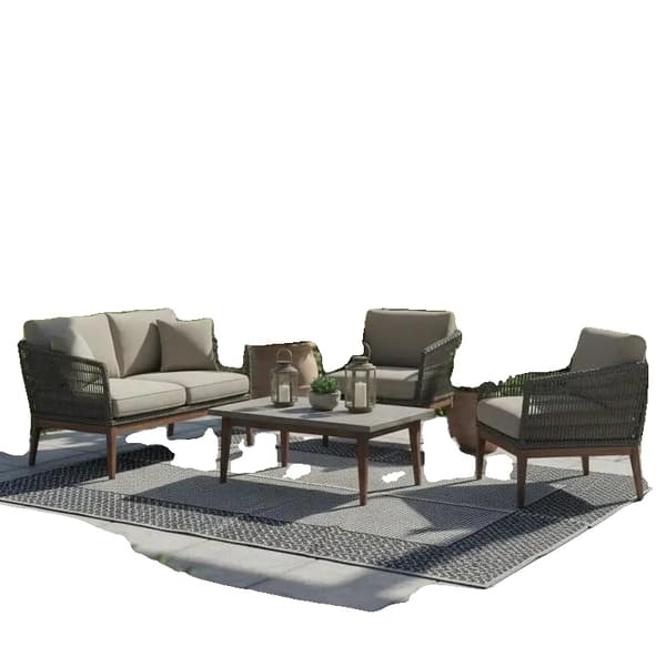 Udendørs tæppe, PVC-materiale, gummibagside,Gris