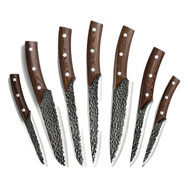 Slagterkniv Sæt, Fuldtang Design, Miljøvenlige Materialer,7PCS