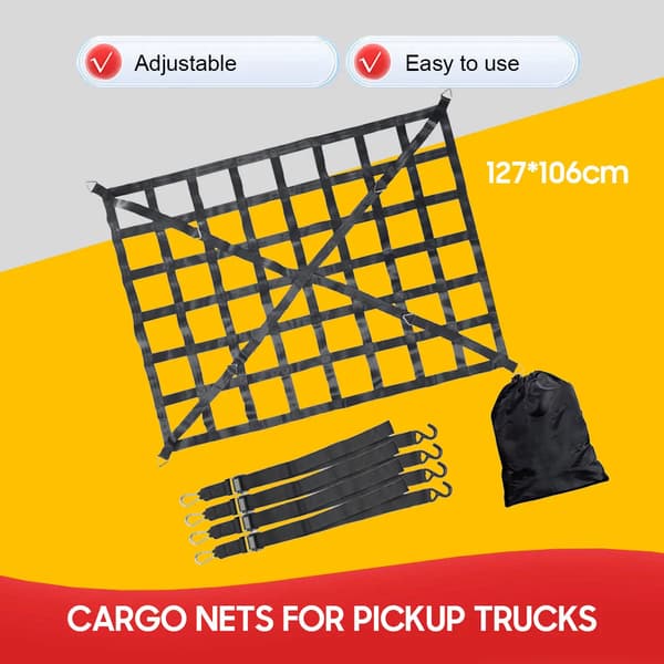 Cargo Net, Holdbart Webbing Materiale, Dimensioner: 127 cm x 106 cm, Kompatibilitet: Egnet til Pickup Køretøjer