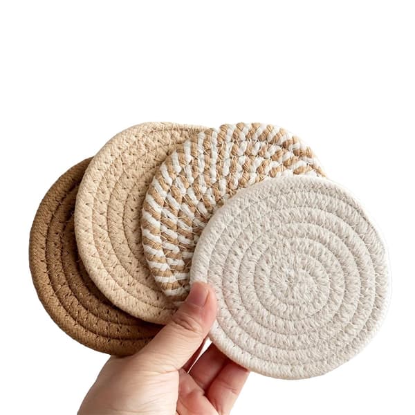 Underlag, Absorberende Polyester, Minimalistisk Design,4PCS, 11 cm
