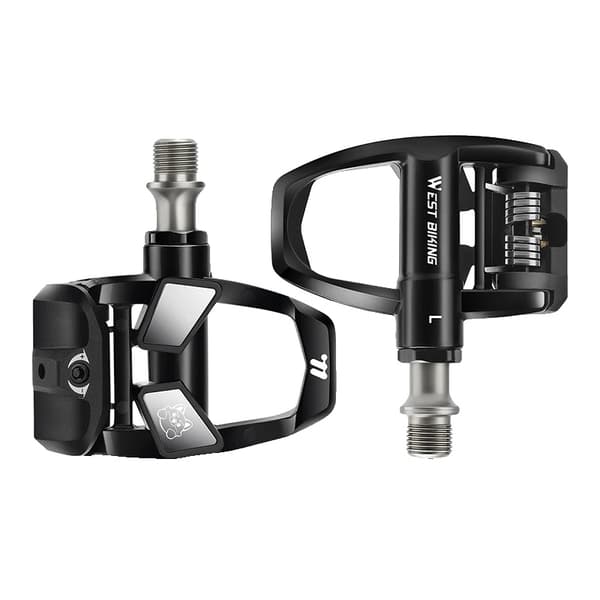 Clipless pedaler, justerbar spænding, letvægtsdesign,Sort