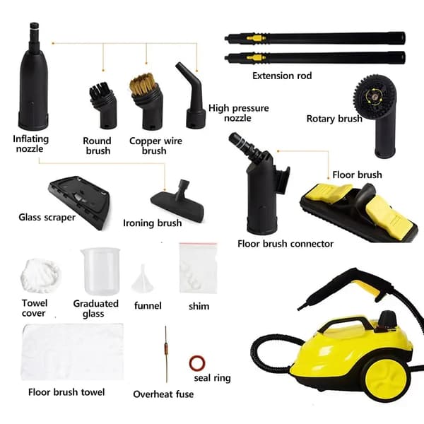 Damprenser, Højtryk, Effektiv Desinfektion,EU, Gul, 220 V