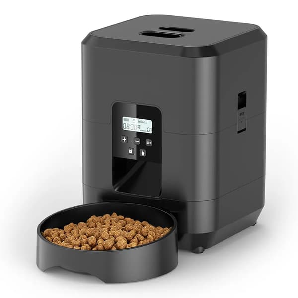 Automatisk kæledyrsfeeder, 2L kapacitet, app-styret,2L Knap Sort