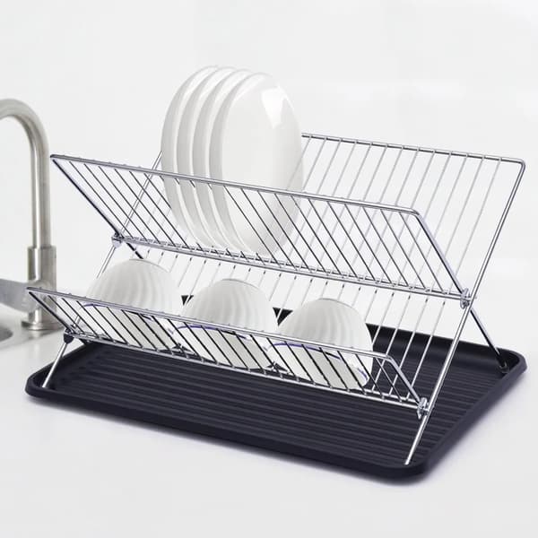 Vaskestativ, Foldbart Design, Inkluderet Redskabsholder,sort