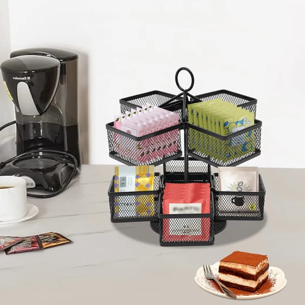 Teebag Organizer, 2 niveauer, 360° roterende design,sort