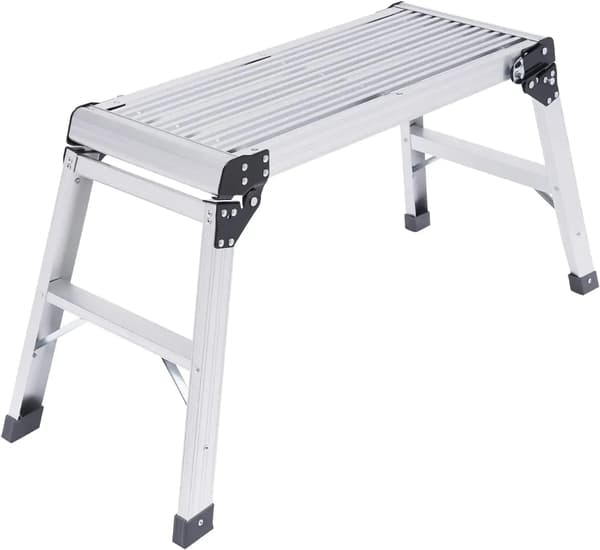 Fällbar Stege, Hållbar Aluminiumlegering, Halkfria Säkerhetsfunktioner,Silver