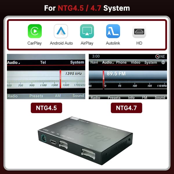 Trådlös CarPlay-adapter, röststyrning, multi-app-anslutning,NTG4.5 System