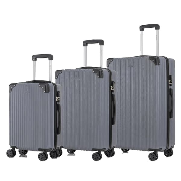 Bagagesæt, TSA-lås, Letvægts og Stødresistent,Mørkegrå (20+24+28 tommer)