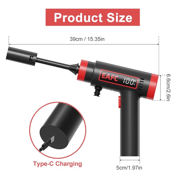 Bilvasker, 160W Effekt, 60Bar Tryk,Batteridrevet, 12000mAh 30 minutter