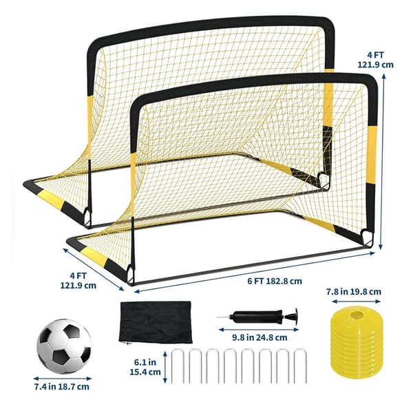 Fotbollsmål, Bärbar Utrustning, Komplett Träningskit,2 pack