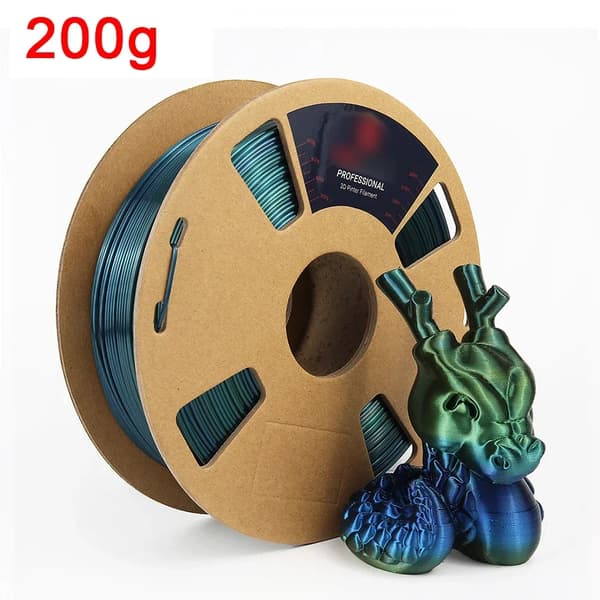 3D-printer filament, glat silke finish, dual/triple gradient kapacitet,Blå Grøn-200g