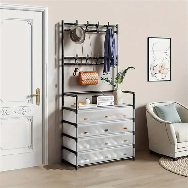 Sko Rack, 3-i-1 Organizer, 8 Krog,168x77x35cm