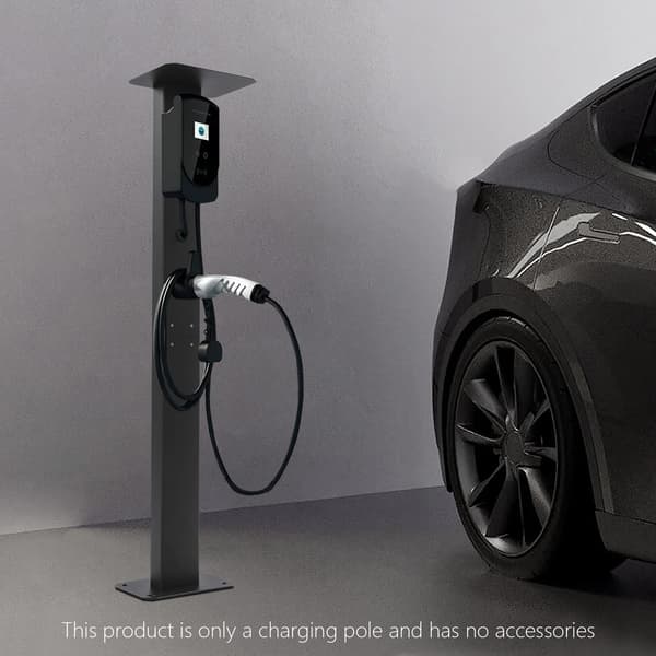 EV-ladestation, holdbar monteringsstang, effektiv kabelhåndtering,Sort