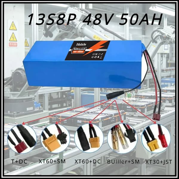 Litiumbatteripack, 100Ah kapacitet, inbyggd BMS,XT60-XT30-laddare