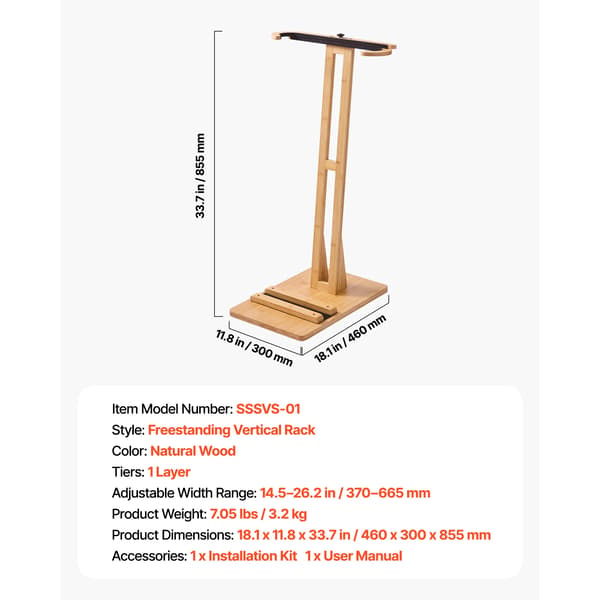 Vertikal Surfbräda Ställning, Justerbar Bredd, Skyddande Design,1 Lager