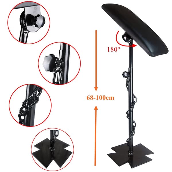 Tattoo Arm Support Stand, Højdejusterbar, Ergonomisk Design,sort