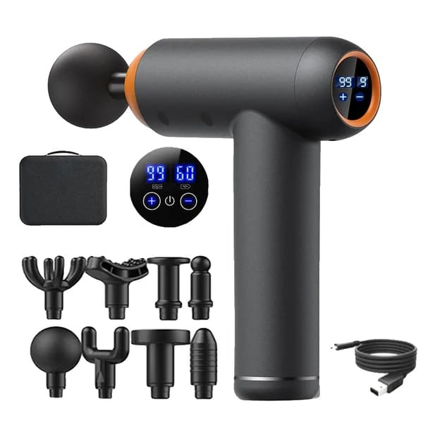 Massagepistol, Justerbara hastigheter, Lättviktsdesign, Grå