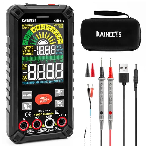 Digital multimeter, smartläge, flera mätfunktioner,svart