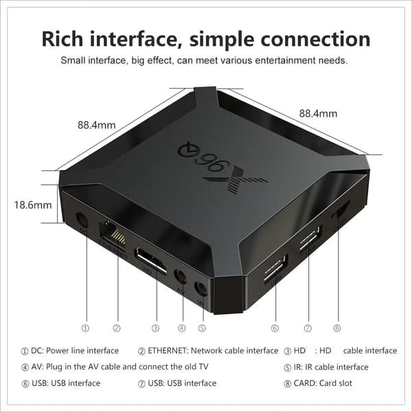 Set-top-boks, 4K opløsning, Android 10.0,2G16G, EU Stik