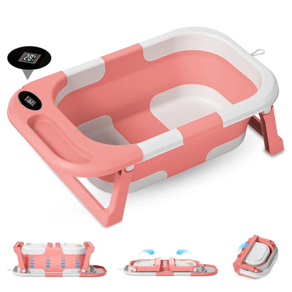 Babytub, Sammanfallande Design, Antiglidfunktioner,Rosa